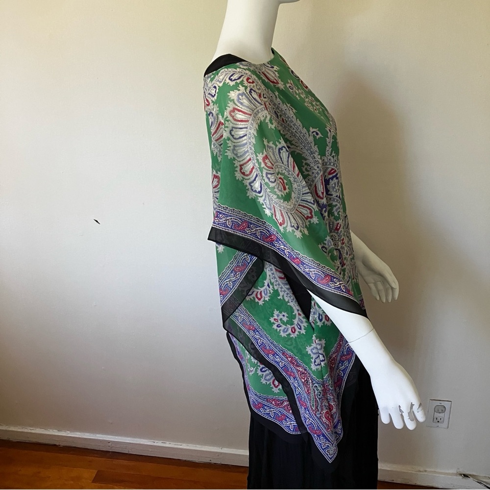 NWT Talbots silk paisley poncho/scarf - Picture 2 of 11
